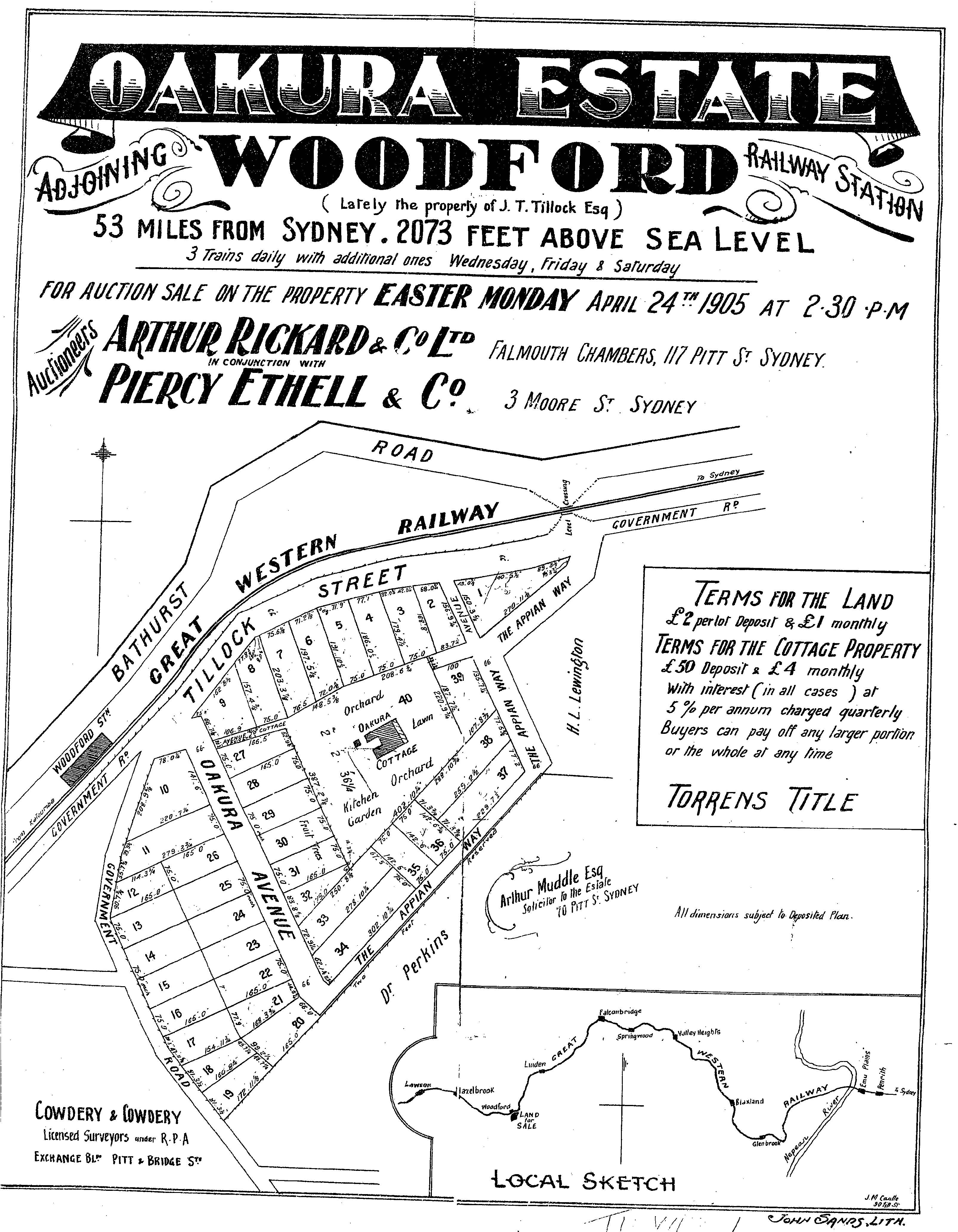 Subdivision plan 1905